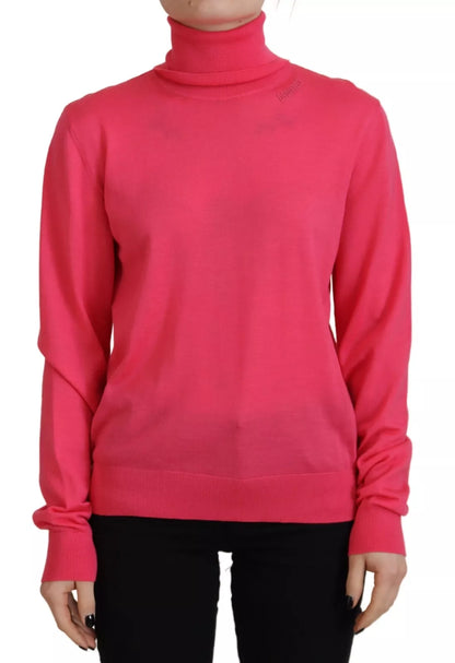 Dsquared² Pink Solid Long Sleeve Turtle Neck Casual Sweater Dsquared²