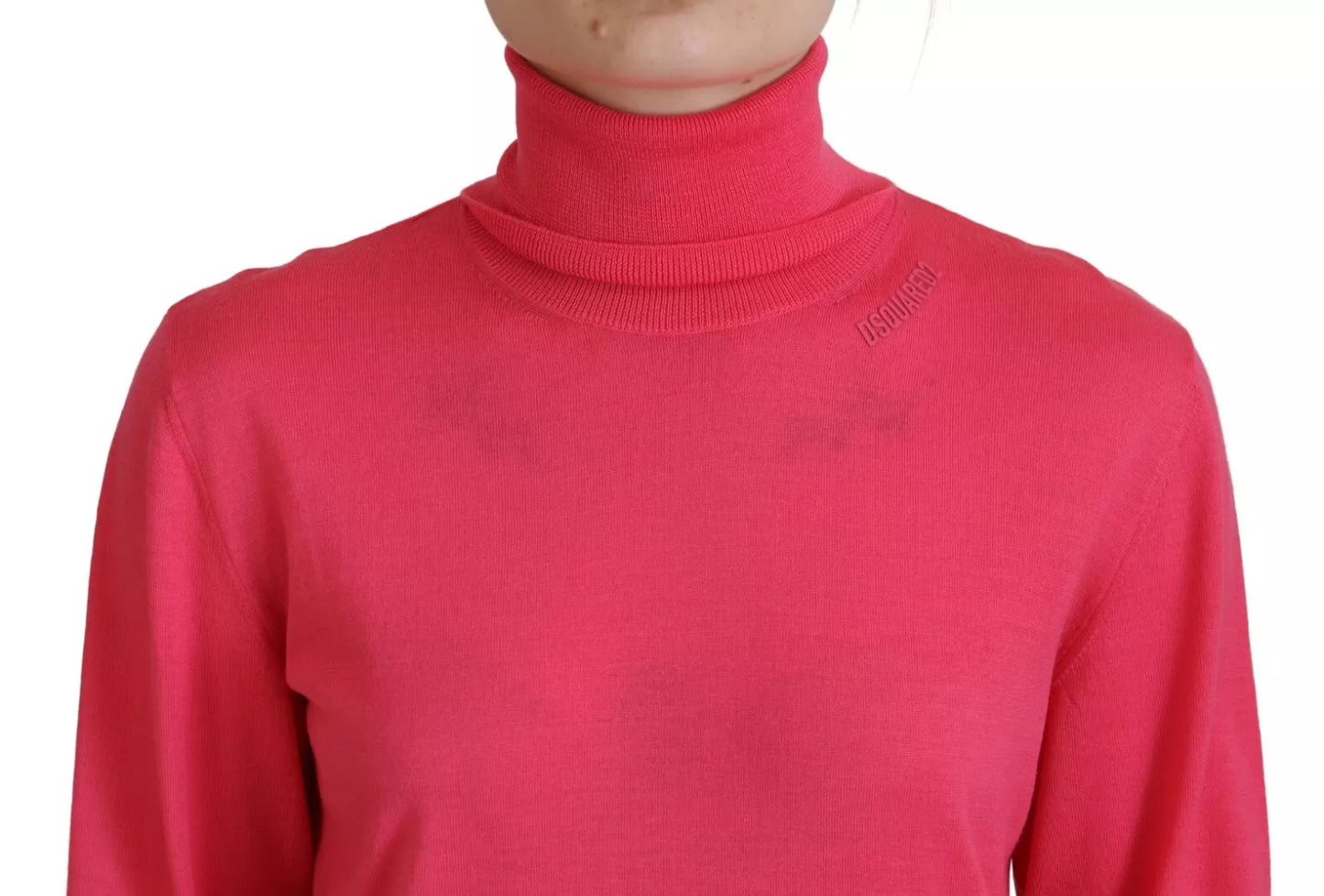 Dsquared² Pink Solid Long Sleeve Turtle Neck Casual Sweater Dsquared²