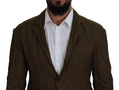 Dsquared² Green Single Breasted Men Coat Blazer Jacket Dsquared²