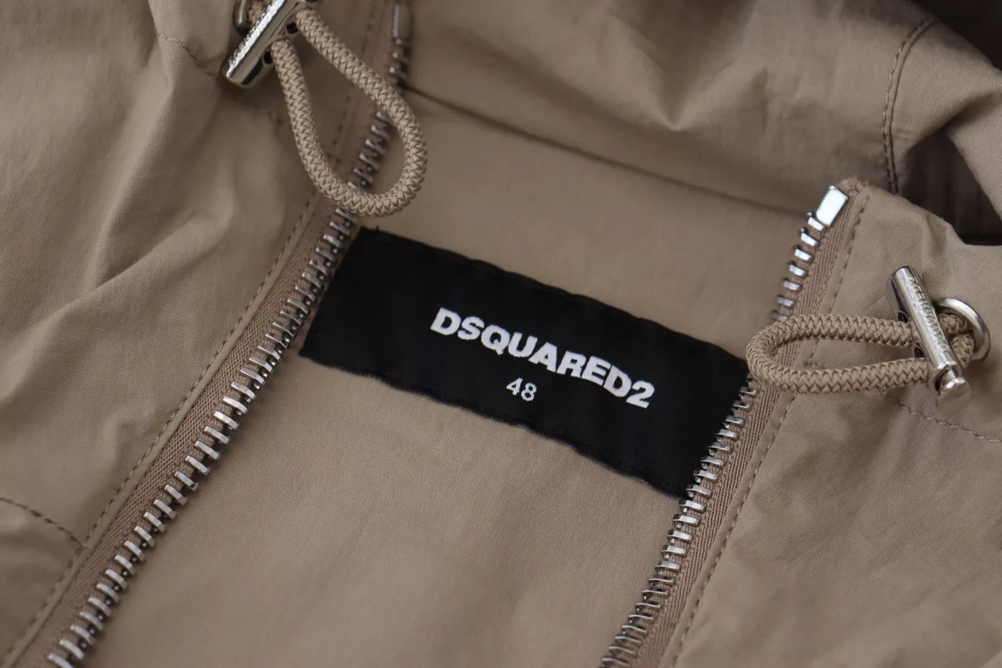 Dsquared² Brown Gray Sleeves Hooded Full Zip Jacket Dsquared²