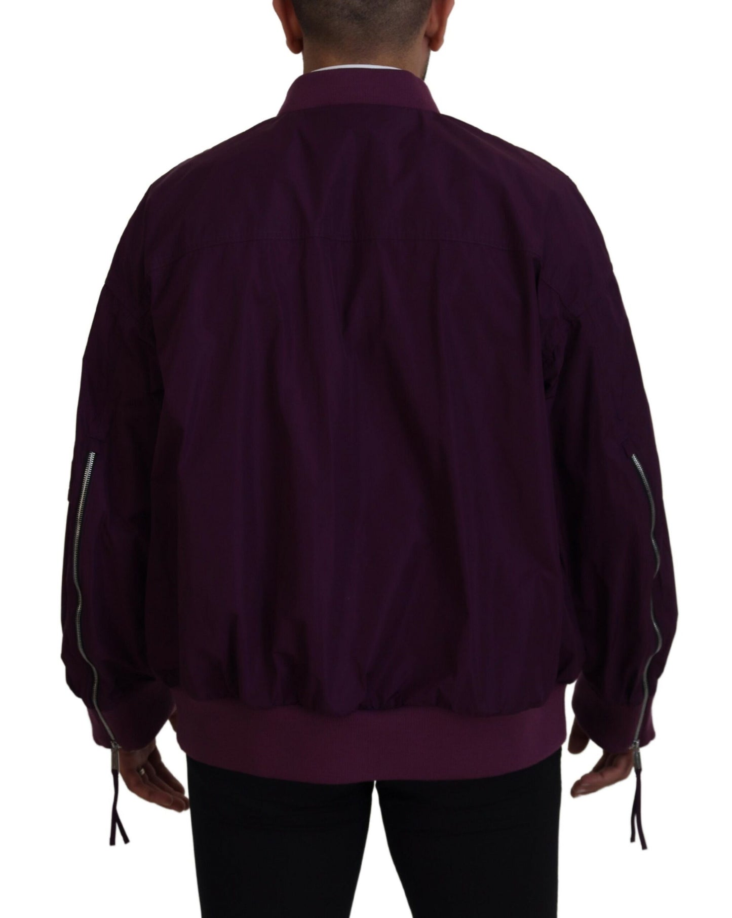 Dsquared² Purple Polyester Full Zipper Bomber Jacket Dsquared²