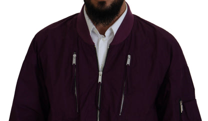 Dsquared² Purple Polyester Full Zipper Bomber Jacket Dsquared²