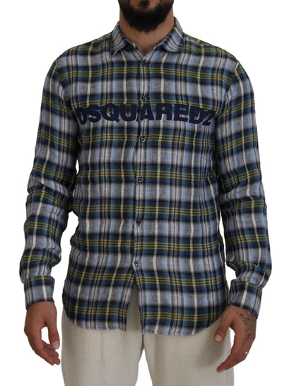 Dsquared² Multicolor Checkered Casual Men Long Sleeves Shirt Dsquared²