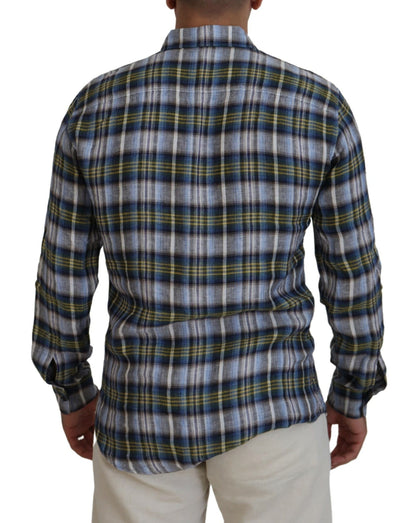 Dsquared² Multicolor Checkered Casual Men Long Sleeves Shirt Dsquared²