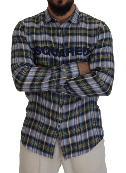 Dsquared² Multicolor Checkered Casual Men Long Sleeves Shirt Dsquared²