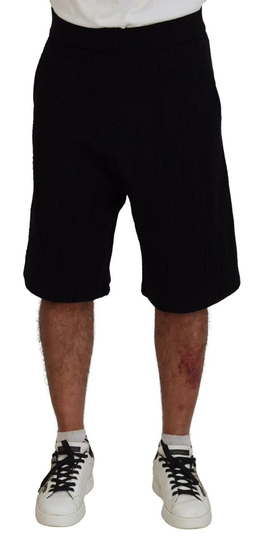 Dsquared² Black Solid Pull On Men Casual Bermuda Shorts Dsquared²