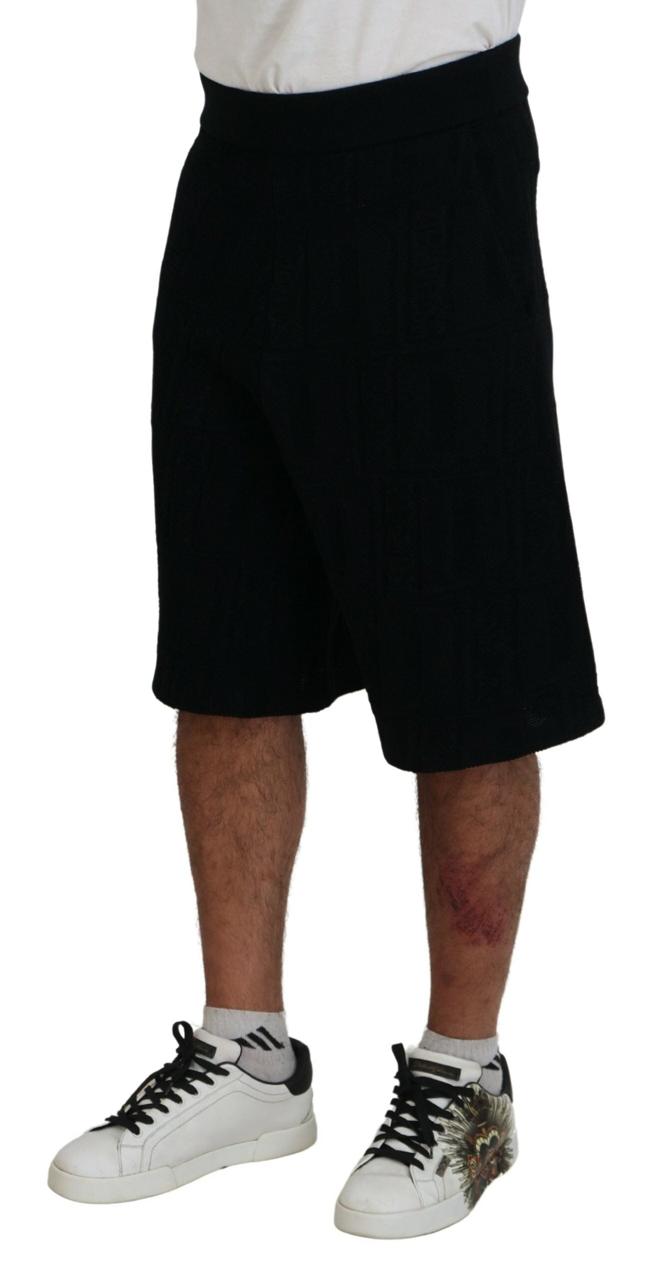 Dsquared² Black Solid Pull On Men Casual Bermuda Shorts Dsquared²