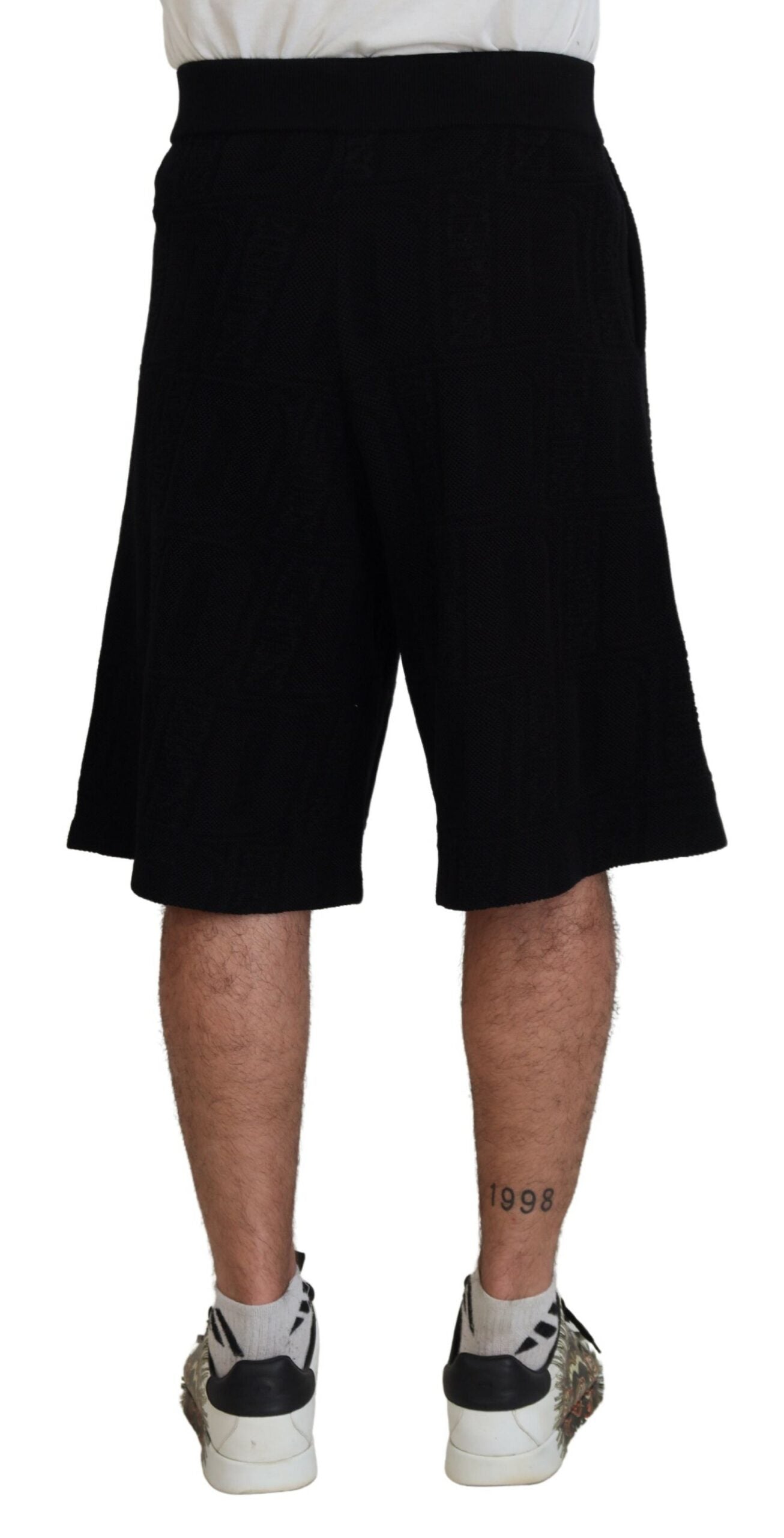 Dsquared² Black Solid Pull On Men Casual Bermuda Shorts Dsquared²