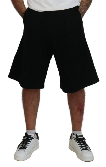 Dsquared² Black Solid Pull On Men Casual Bermuda Shorts Dsquared²