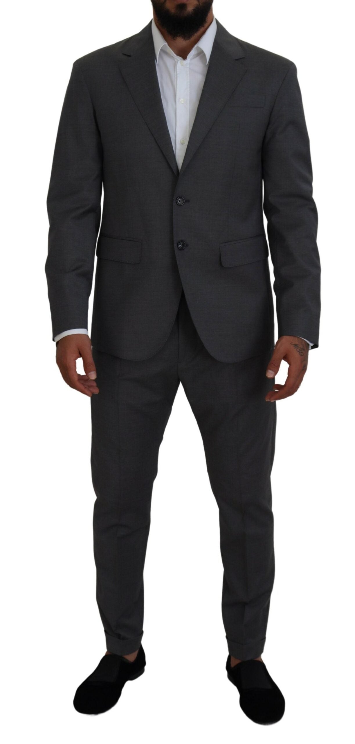 Dsquared² Gray Wool Single Breasted 2 Piece CIPRO Suit Dsquared²