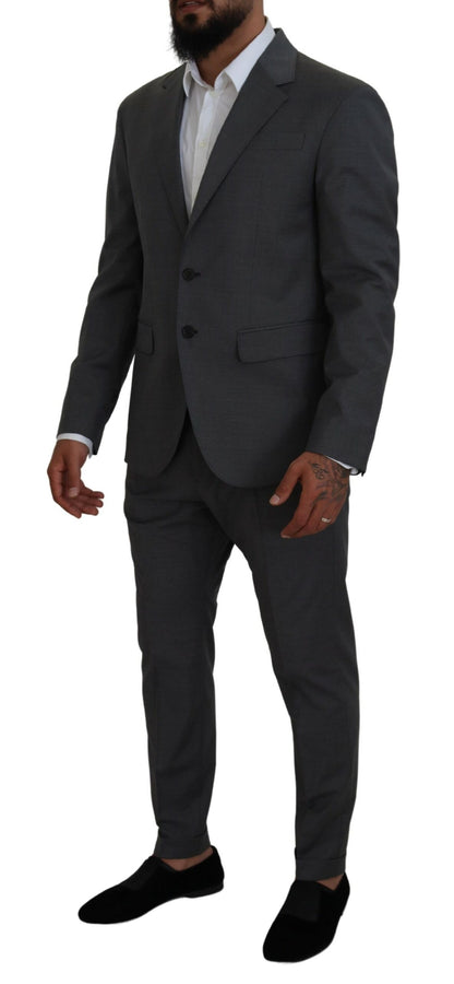 Dsquared² Gray Wool Single Breasted 2 Piece CIPRO Suit Dsquared²