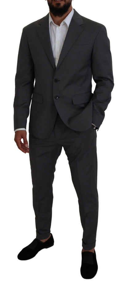 Dsquared² Gray Wool Single Breasted 2 Piece CIPRO Suit Dsquared²