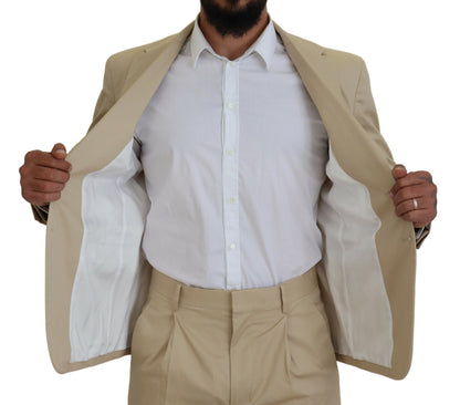 Dsquared² Beige Cotton Single Breasted 2 Piece CIPRO Suit Dsquared²