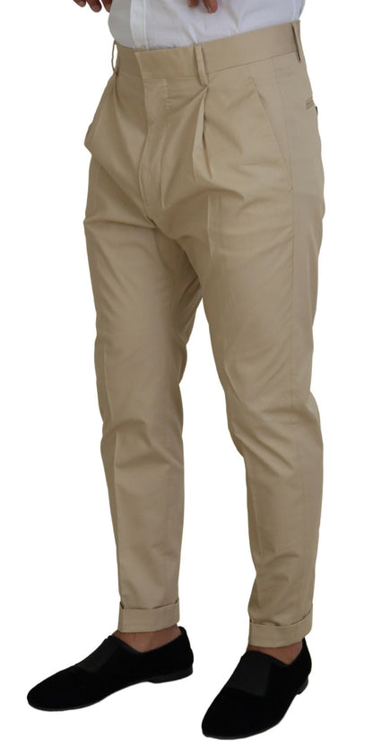 Dsquared² Beige Cotton Single Breasted 2 Piece CIPRO Suit Dsquared²