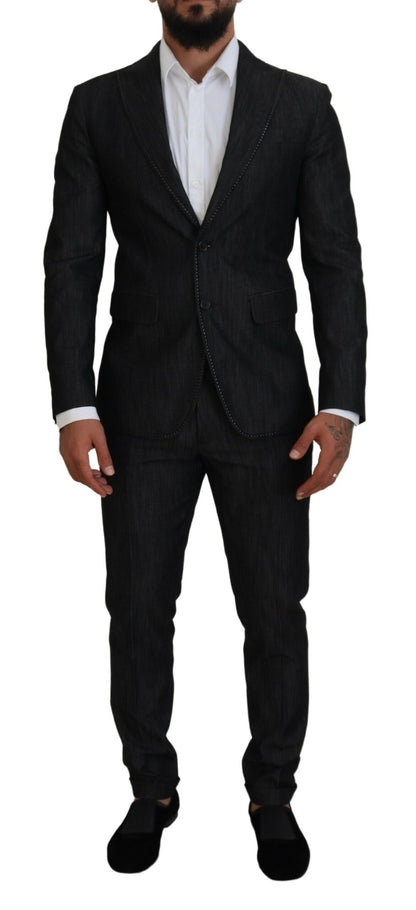 Dsquared² Black Cotton Single Breasted 2 Piece MIAMI Suit Dsquared²