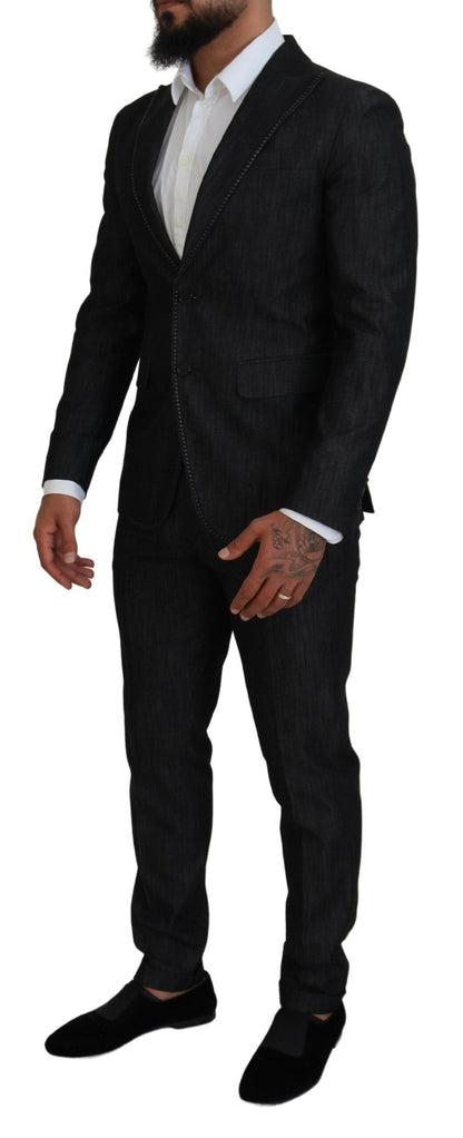 Dsquared² Black Cotton Single Breasted 2 Piece MIAMI Suit Dsquared²