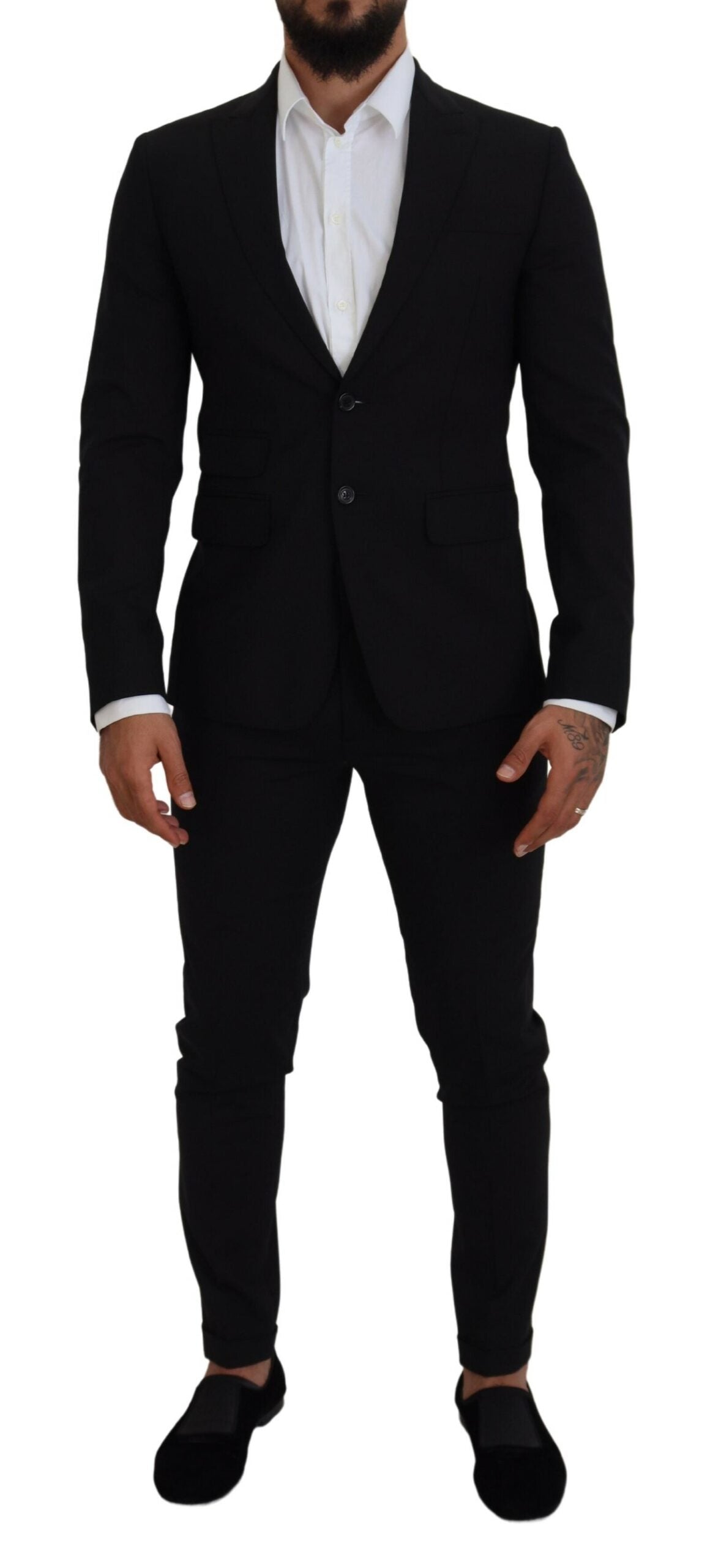 Dsquared² Black Wool Single Breasted 2 Piece LONDON Suit Dsquared²