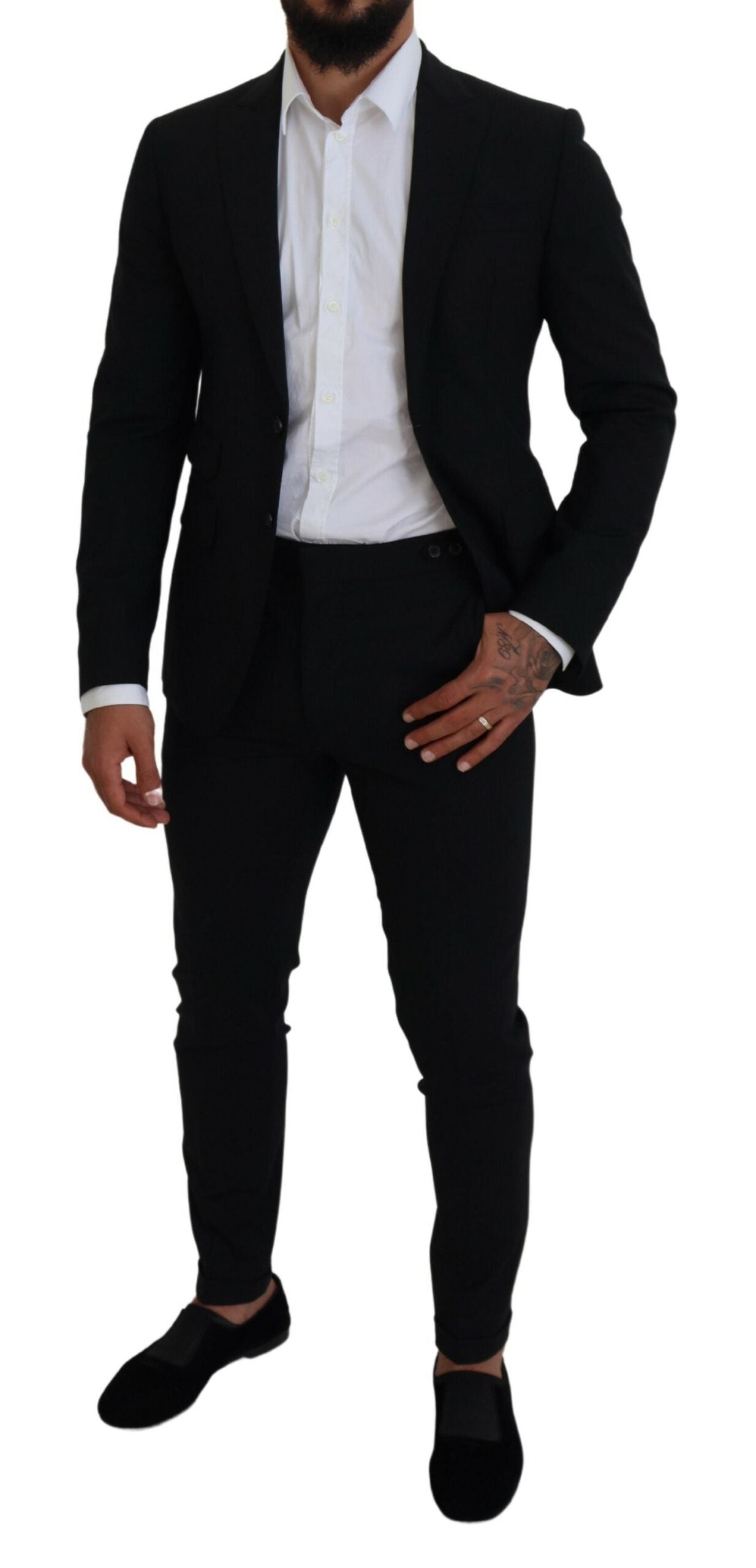 Dsquared² Black Wool Single Breasted 2 Piece LONDON Suit Dsquared²