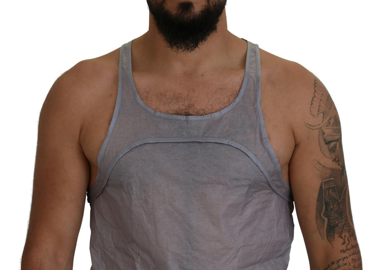 Dsquared² Light Gray Cotton Sleeveless Tank Men Top T-shirt Dsquared²