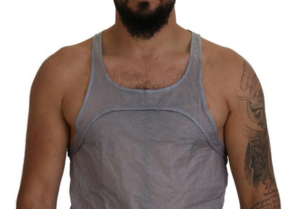 Dsquared² Light Gray Cotton Sleeveless Tank Men Top T-shirt Dsquared²