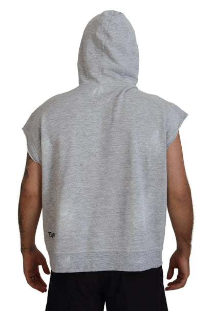 Dsquared² Light Gray Cotton Short Sleeves Hooded T-shirt Dsquared²