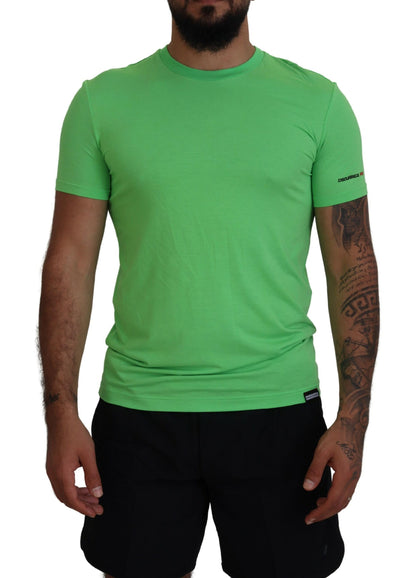 Dsquared² Green Modal Short Sleeves Crewneck T-shirt Dsquared²