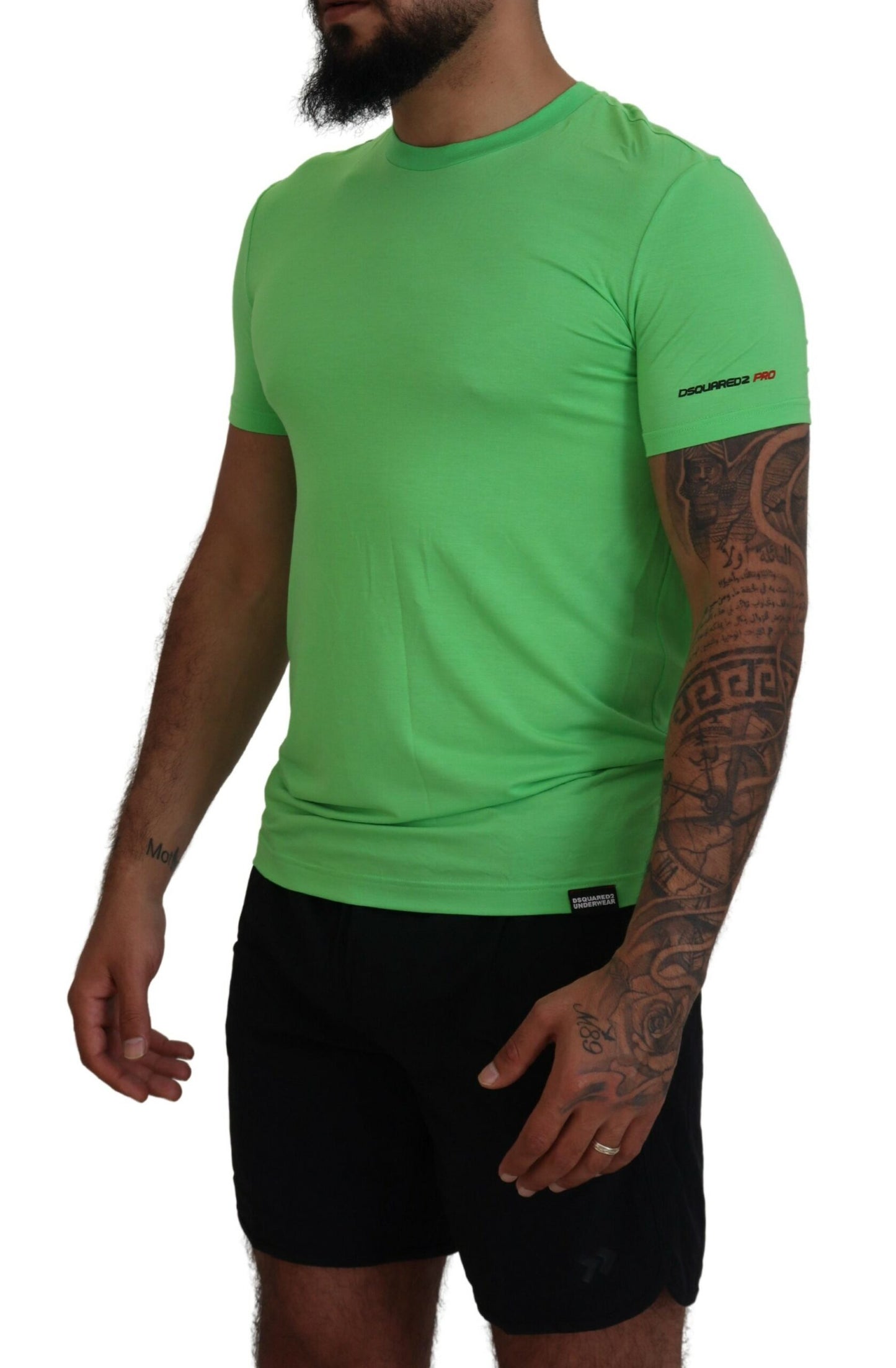 Dsquared² Green Modal Short Sleeves Crewneck T-shirt Dsquared²