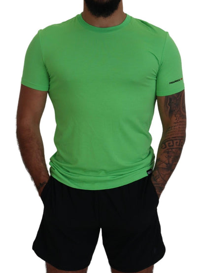 Dsquared² Green Modal Short Sleeves Crewneck T-shirt Dsquared²