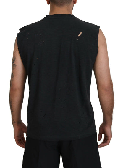 Dsquared² Black Cotton Sleeveless Crewneck Tank T-shirt Dsquared²