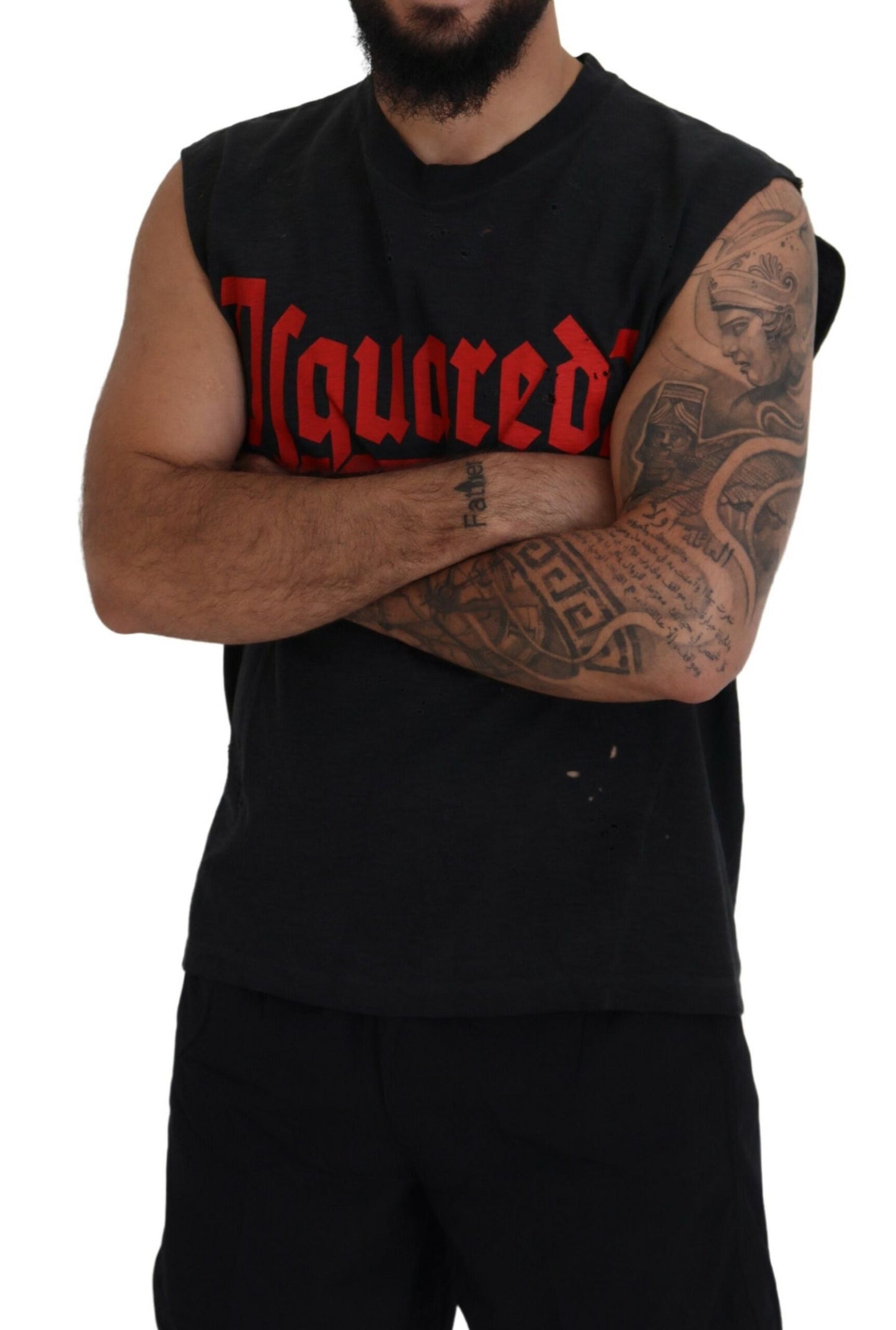 Dsquared² Black Cotton Sleeveless Crewneck Tank T-shirt Dsquared²