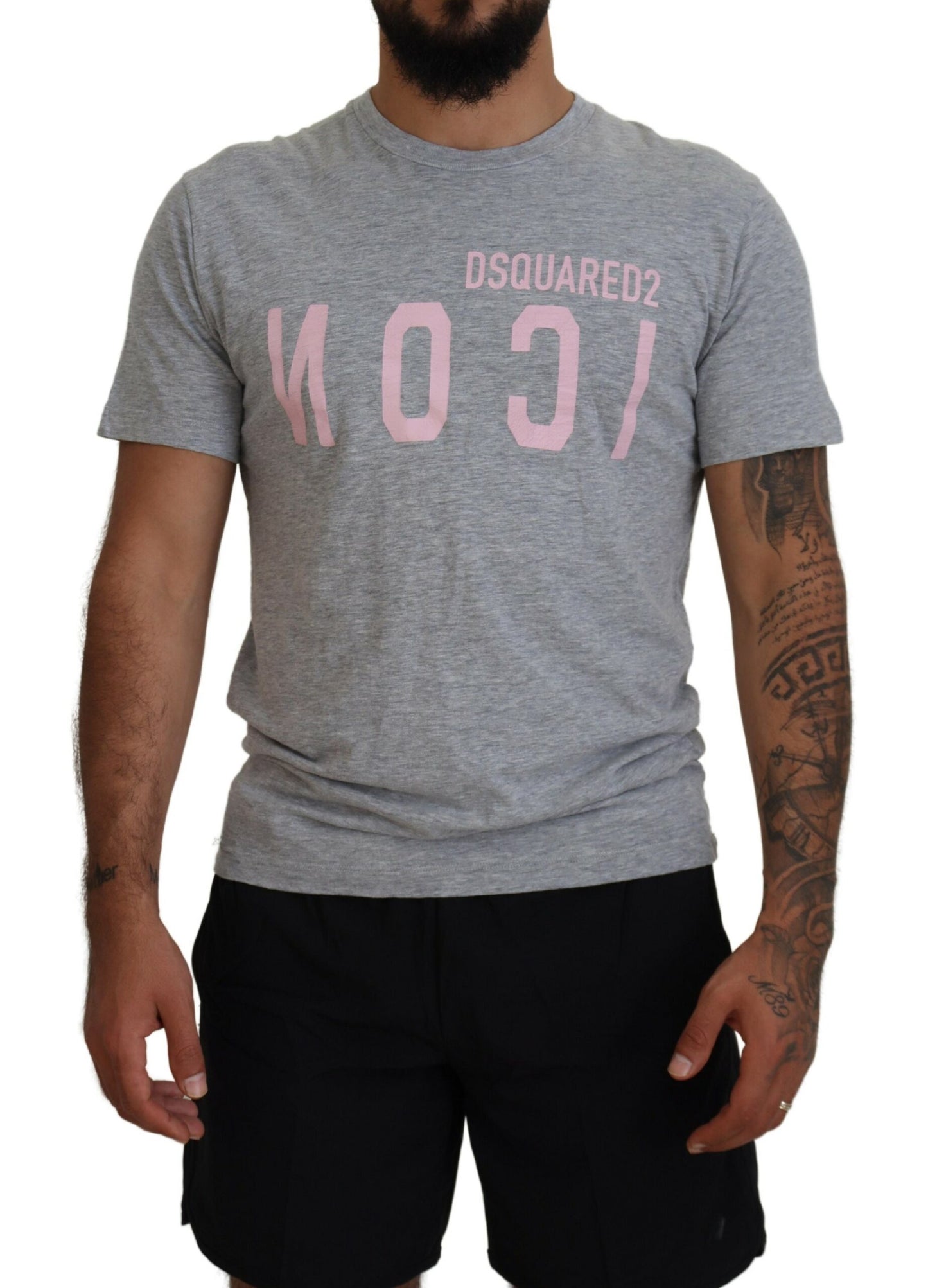 Dsquared² Gray Logo Cotton Short Sleeves Crewneck T-shirt Dsquared²