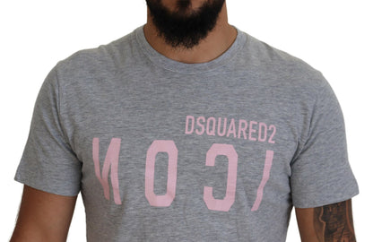 Dsquared² Gray Logo Cotton Short Sleeves Crewneck T-shirt Dsquared²