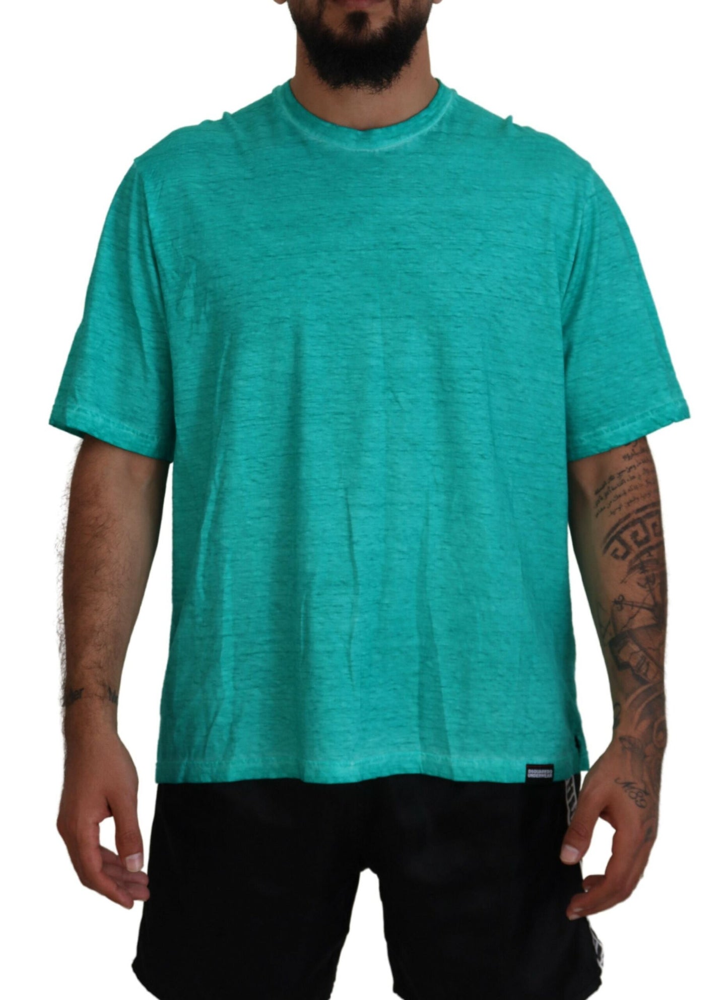 Dsquared² Light Green Cotton Linen Short Sleeves T-shirt Dsquared²