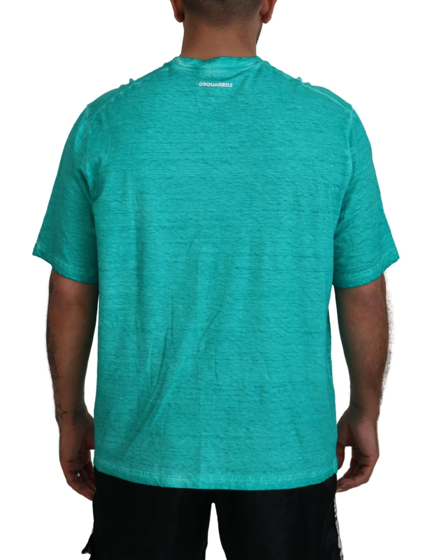 Dsquared² Light Green Cotton Linen Short Sleeves T-shirt Dsquared²