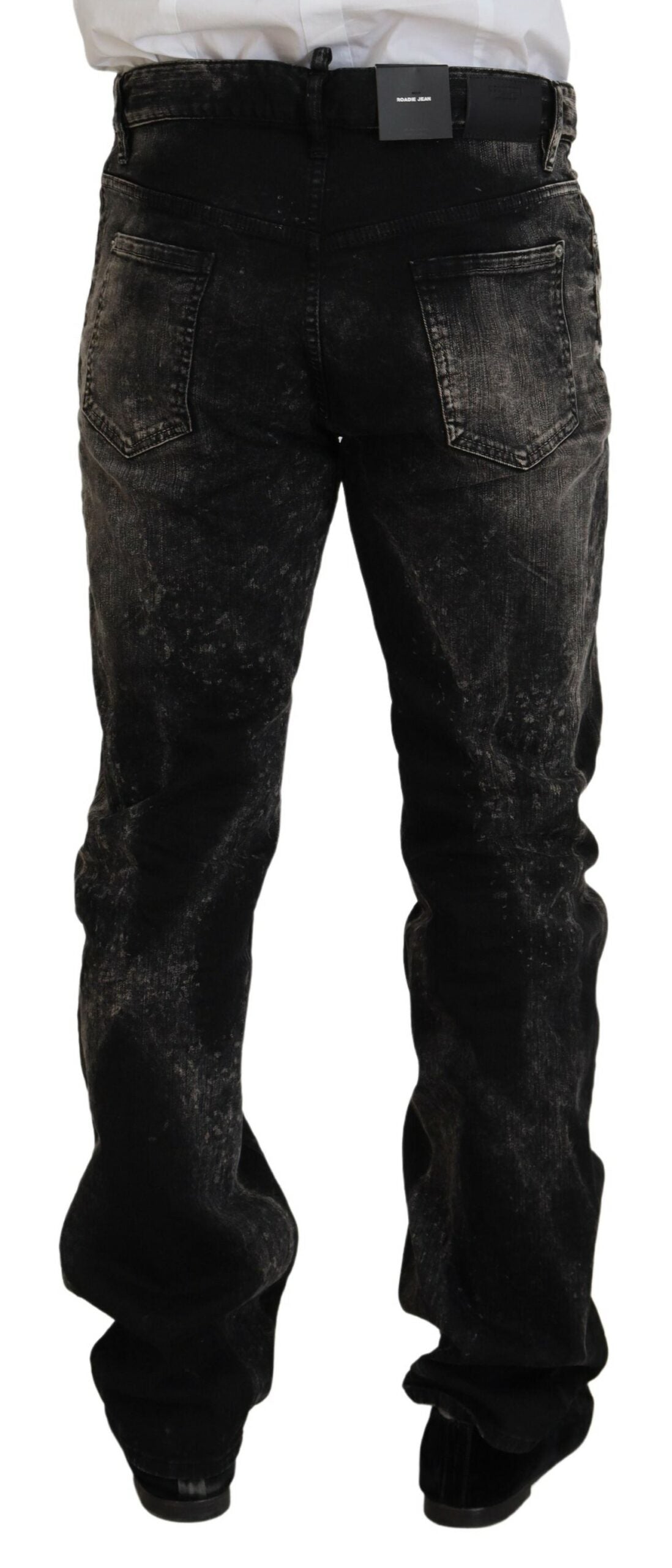 Dsquared² Black Washed Cotton Straight Fit Casual Denim Jeans Dsquared²