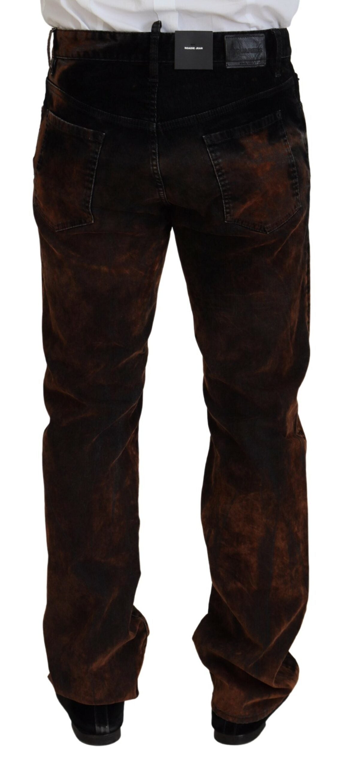 Dsquared² Brown Washed Cotton Straight Fit Casual Denim Jeans Dsquared²