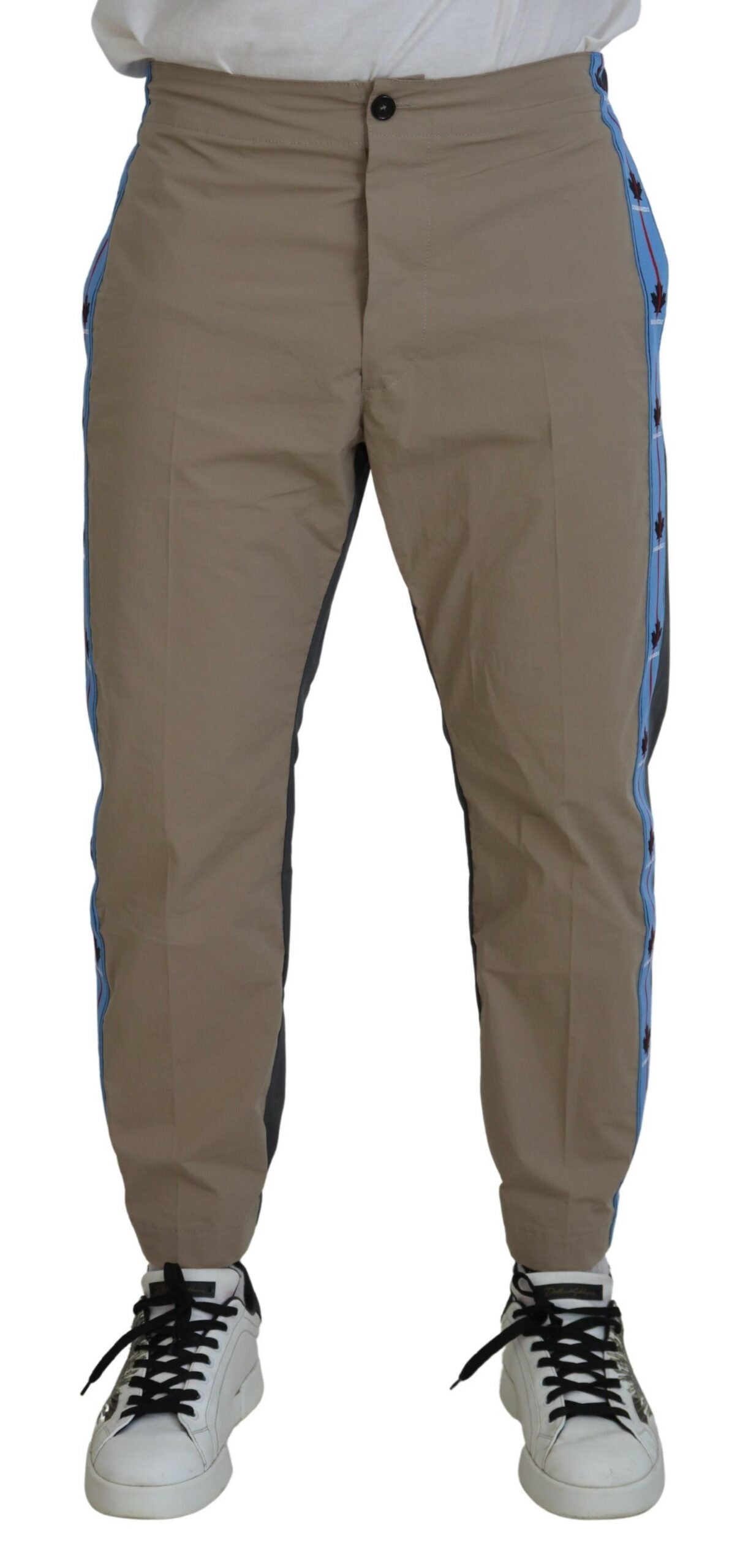 Dsquared² Cotton Brown Gray Two Tone Men Casual Pants Dsquared²