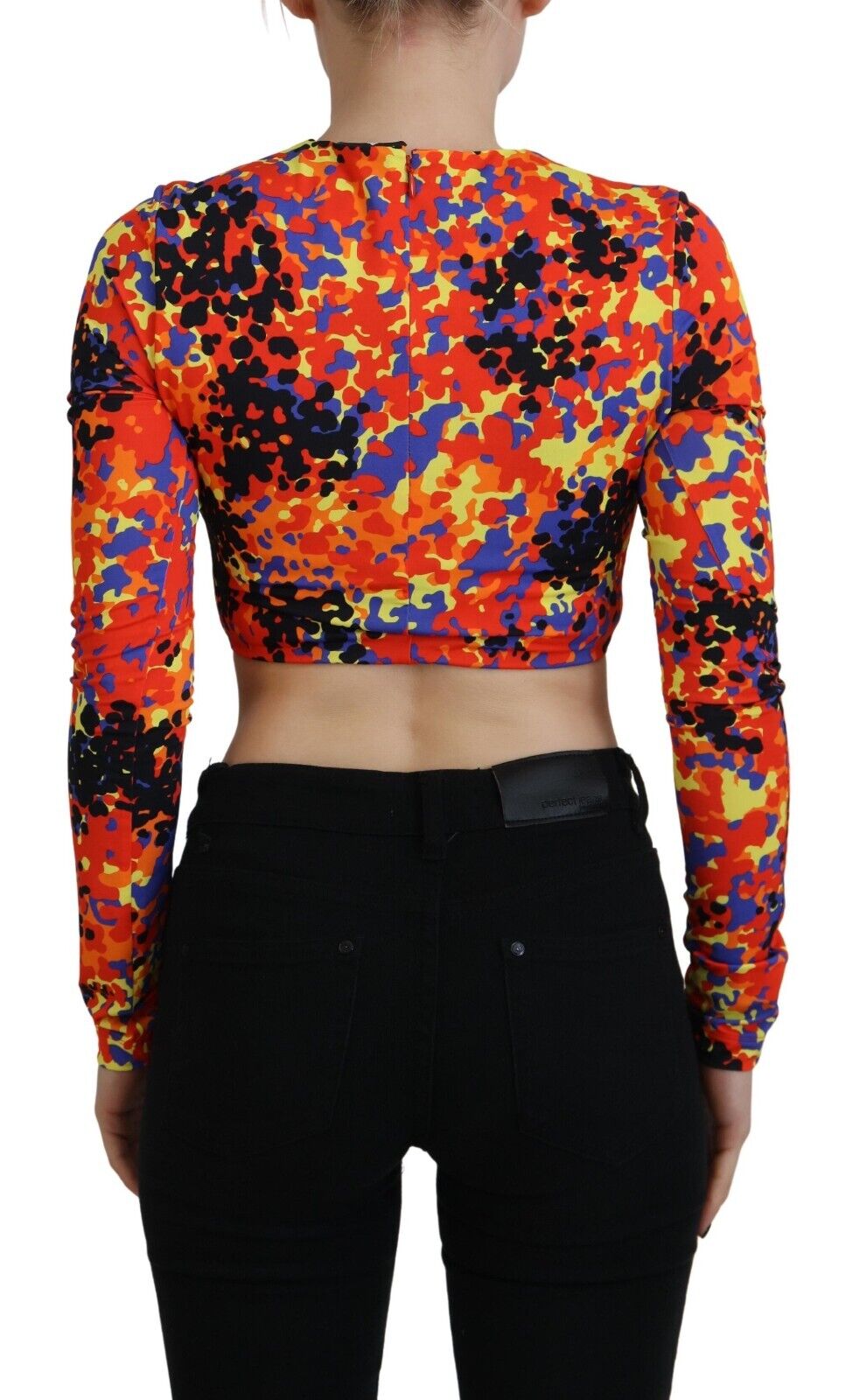 Dsquared² Multicolor Cami Long Sleeves Cropped Blouse Top Dsquared²