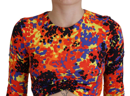 Dsquared² Multicolor Cami Long Sleeves Cropped Blouse Top Dsquared²