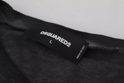 Dsquared² Black Cotton Linen Long Sleeves Pullover Sweater Dsquared²