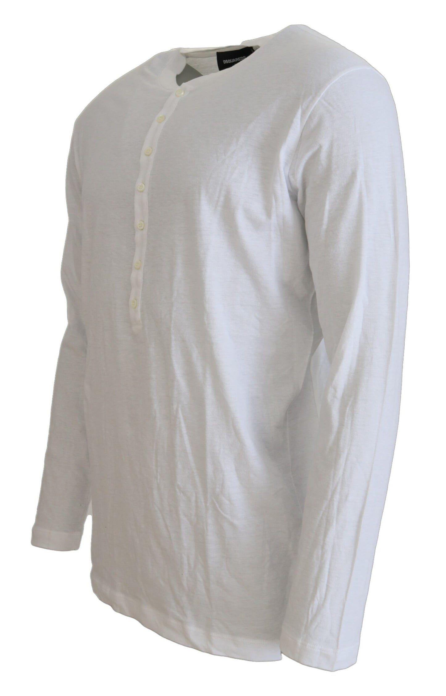 Dsquared² White Cotton Linen Long Sleeves Pullover Sweater Dsquared²