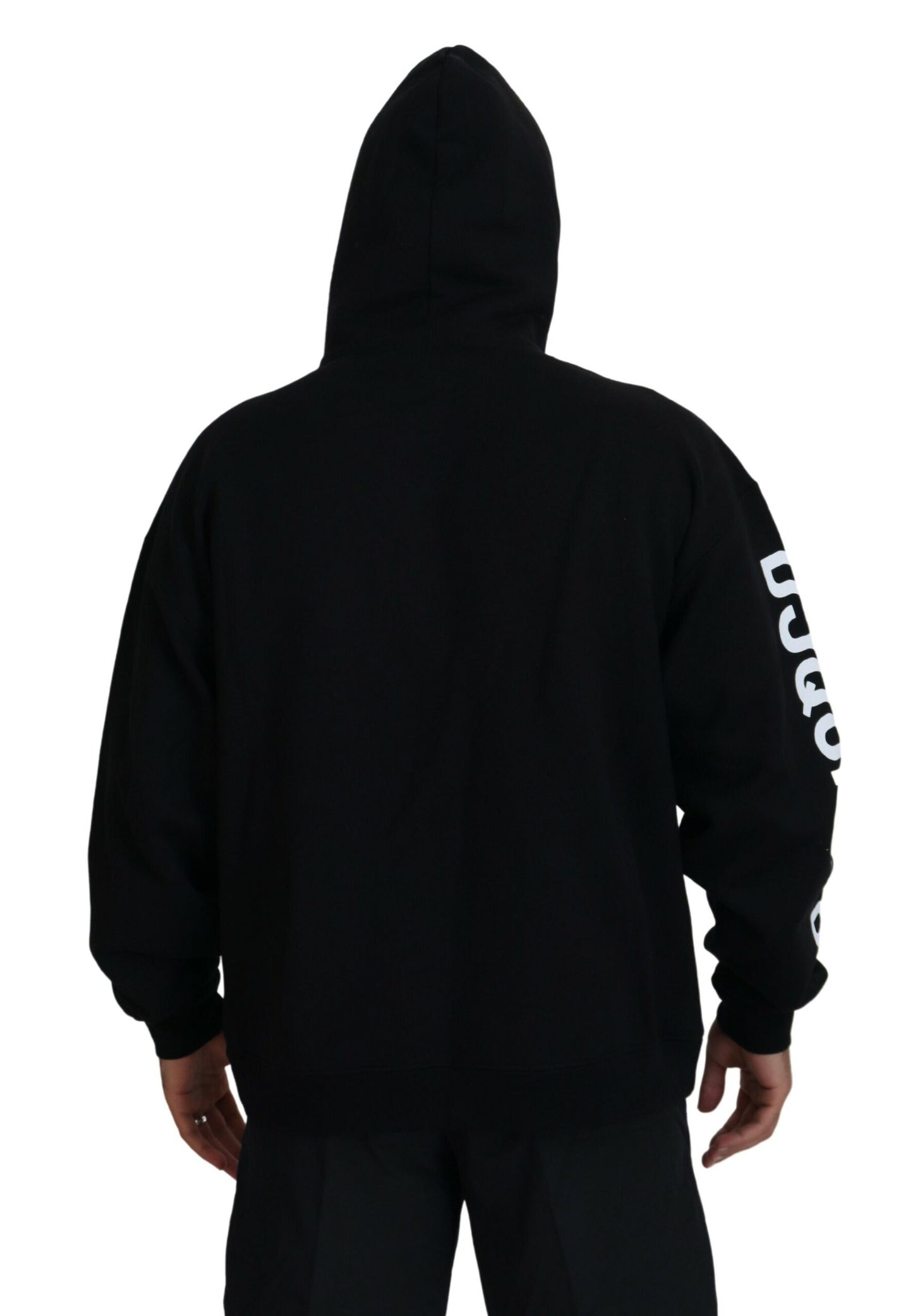 Dsquared² Black Hooded Full Zip Printed Sleeves Sweater Dsquared²