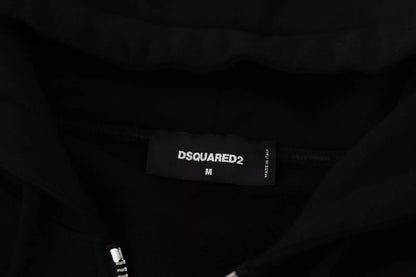 Dsquared² Black Hooded Full Zip Printed Sleeves Sweater Dsquared²