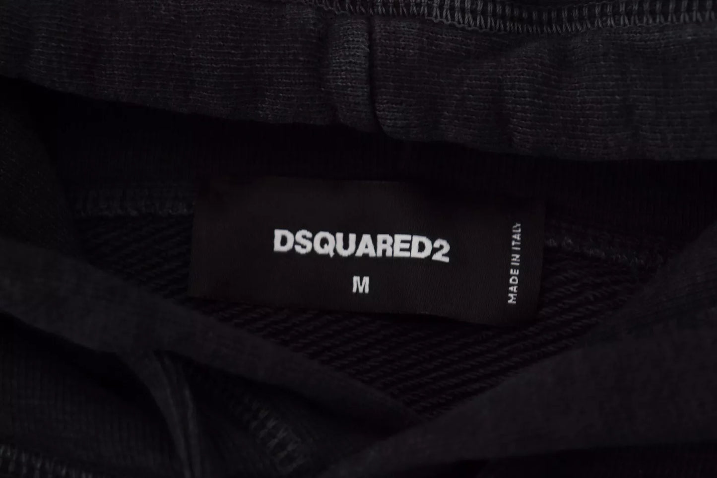 Dsquared² Black Cotton Hooded Printed Men Pullover Sweater Dsquared²