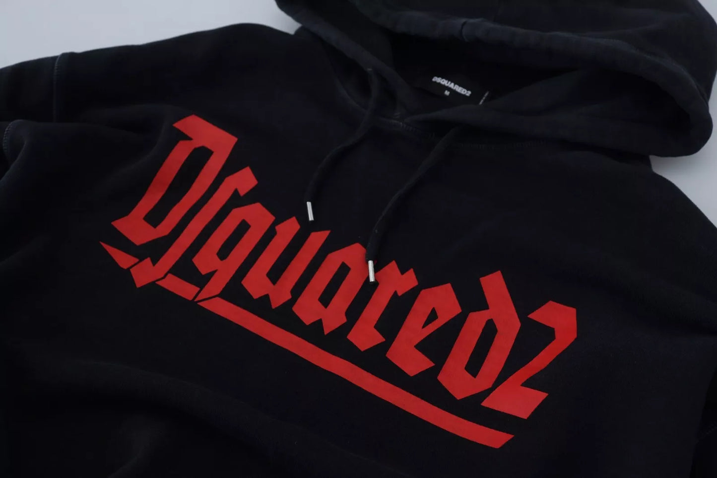 Dsquared² Black Cotton Hooded Printed Men Pullover Sweater Dsquared²