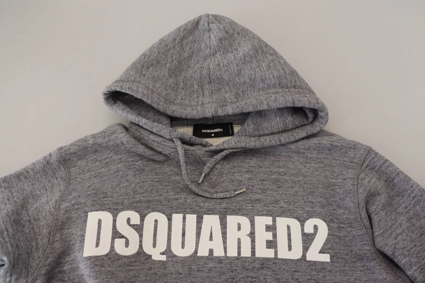 Dsquared² Gray Cotton Hooded Logo Print Men Pullover Sweater Dsquared²