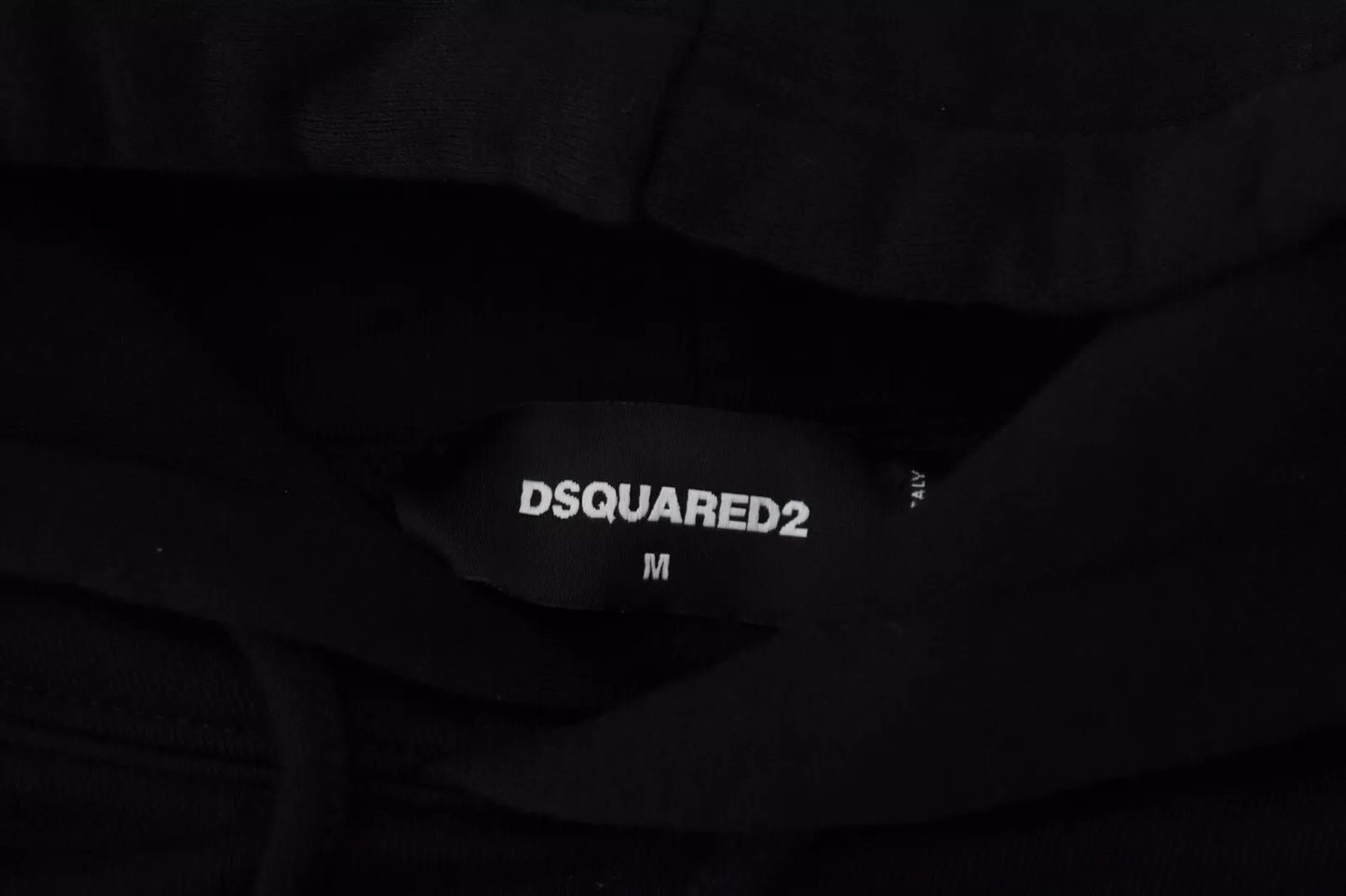 Dsquared² Black Cotton Hooded Printed Men Pullover Sweater Dsquared²