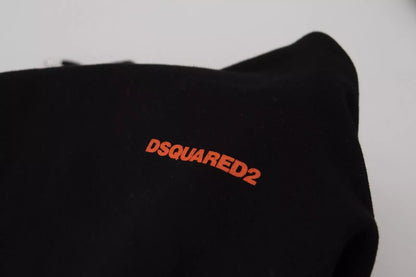 Dsquared² Black Red Cotton Hooded Tie Dye Pullover Sweater Dsquared²