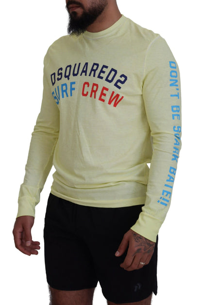 Dsquared² Yellow Colorful Print Long Sleeves Top T-shirt Dsquared²