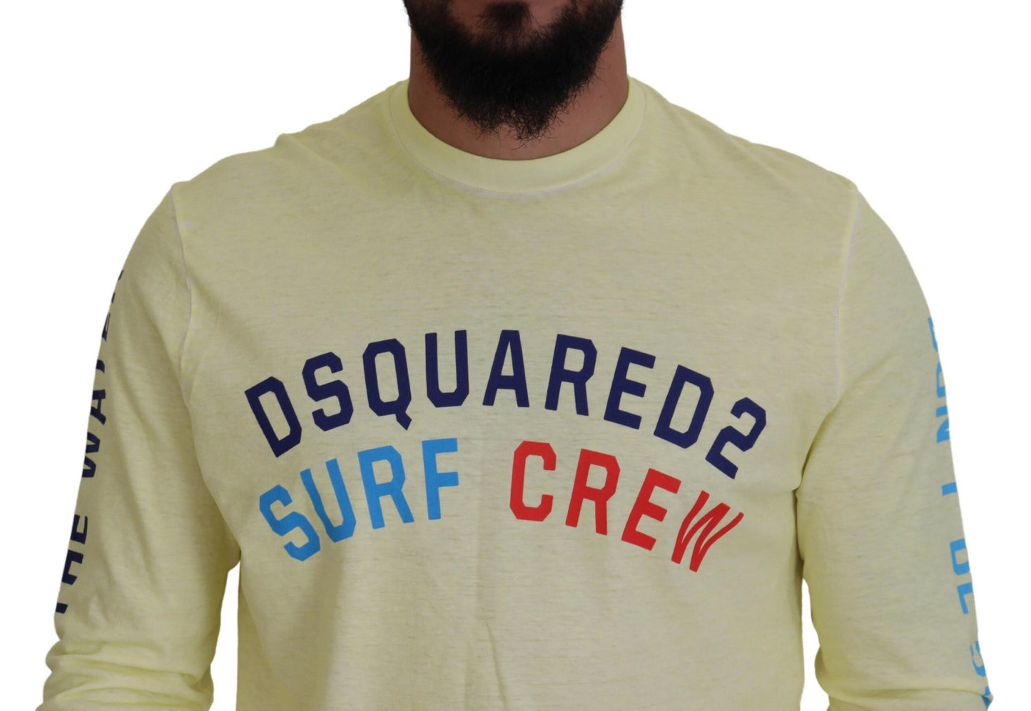 Dsquared² Yellow Colorful Print Long Sleeves Top T-shirt Dsquared²